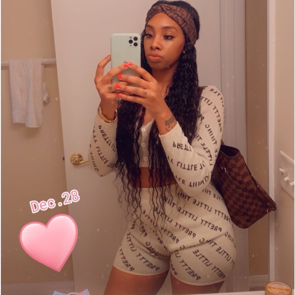 Pretty little things 2 piece cropped cardigan plus shorts set Like new